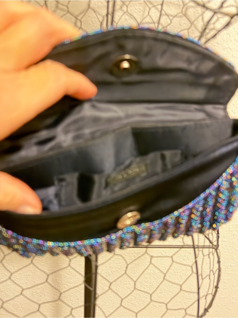 Beaded Evening Clutch - Blue - Picture 4 of 5